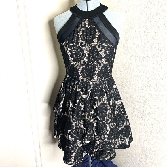 Windsor Dresses & Skirts - Windsor Floral Lace Sheer Formal High Neck Dress